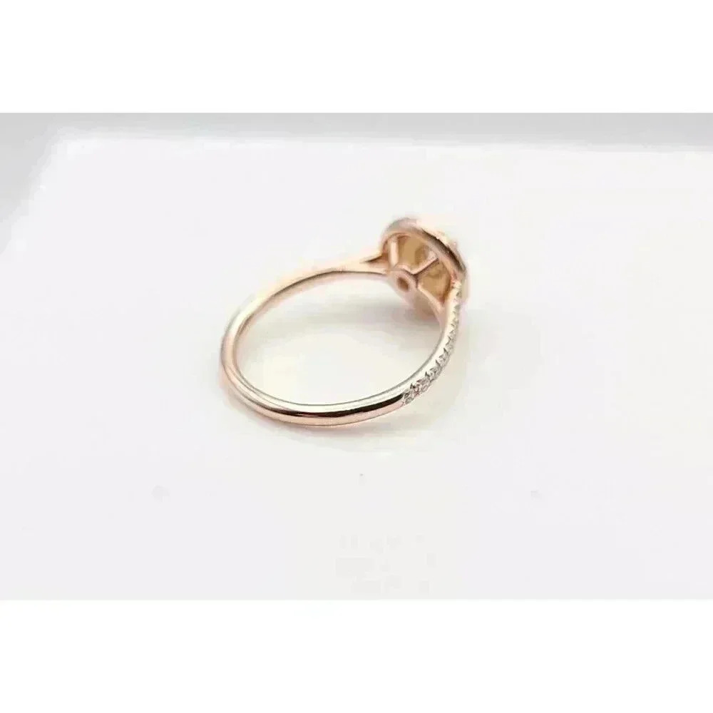 Tiffany & Co 18kt Rose Gold Soleste Diamond Halo Engagement Ring Size 4.5 - Picture 7 of 11